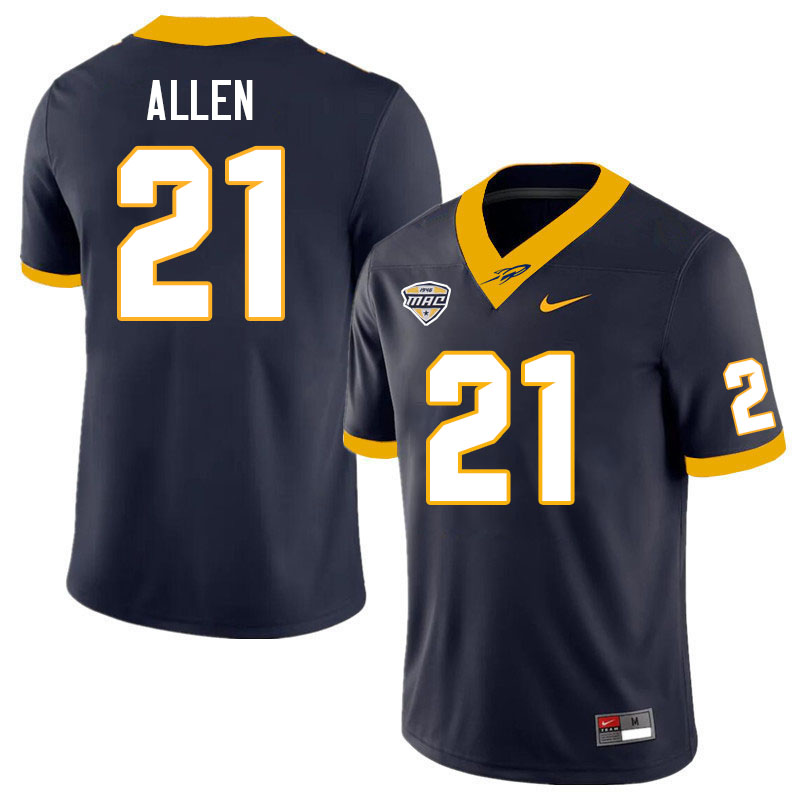 Toledo Rockets #21 Julian Allen College Football Jerseys Stitched Sale-Navy